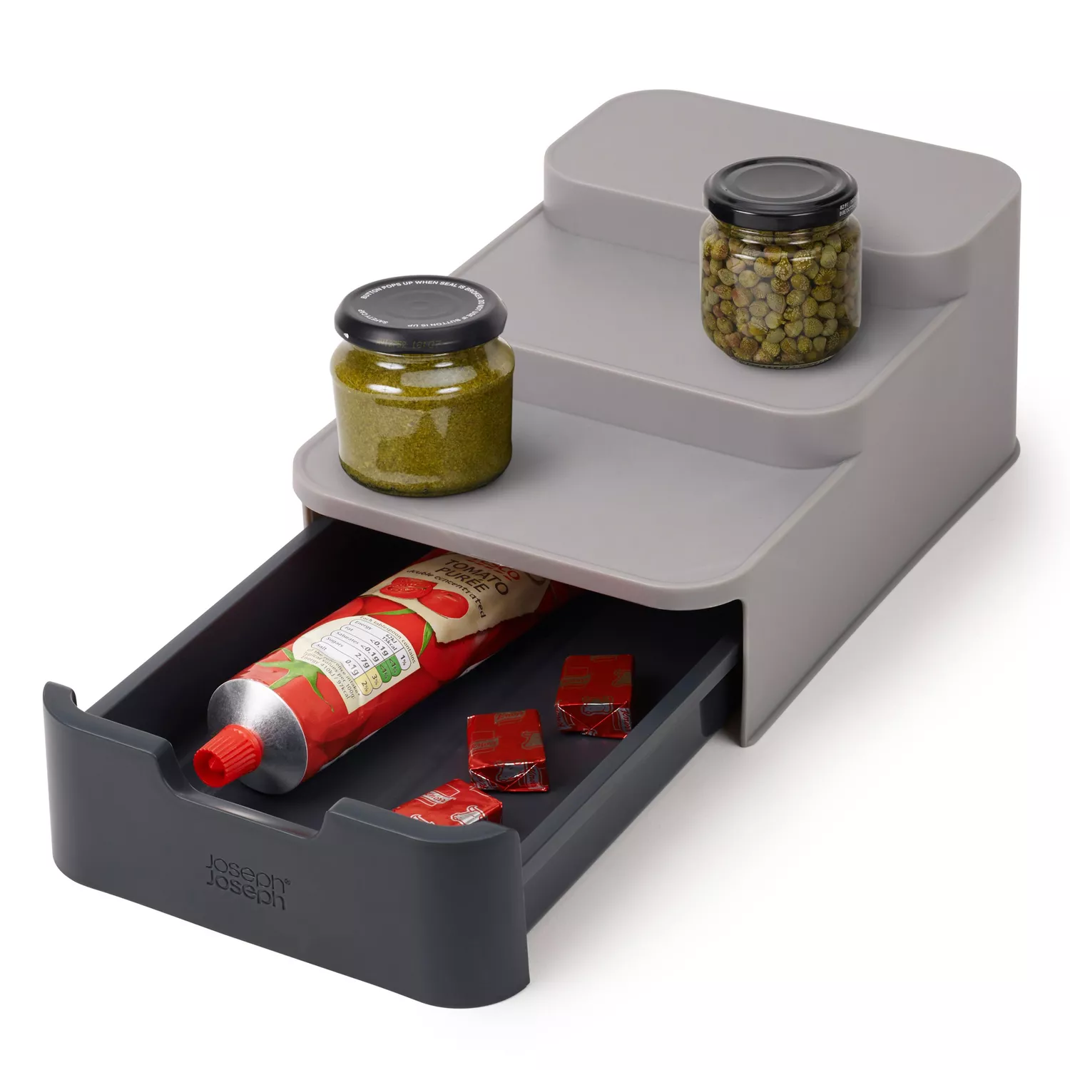 Joseph Joseph Tiered Cupboard Organizer With Drawer