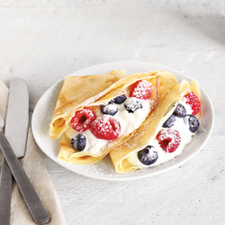 Mixed Summer Berry and Ricotta-Filled Crepes