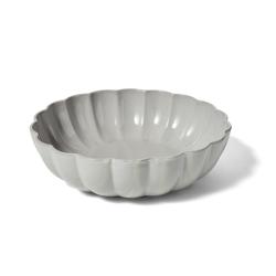 Sur La Table Grey Scalloped Reactive Glaze Serving Bowl