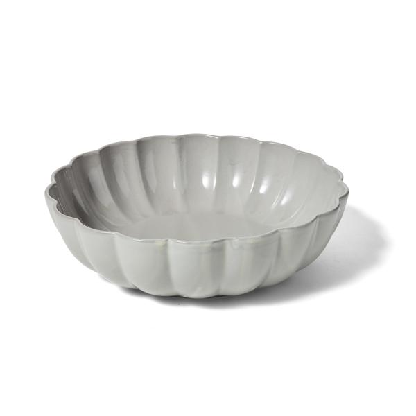 Sur La Table Grey Scalloped Reactive Glaze Serving Bowl