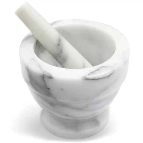 Sur La Table White Marble Mortar and Pestle in White