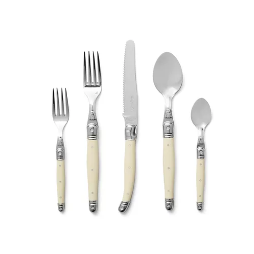 Dubost Ivory Laguiole Flatware, Set of 20