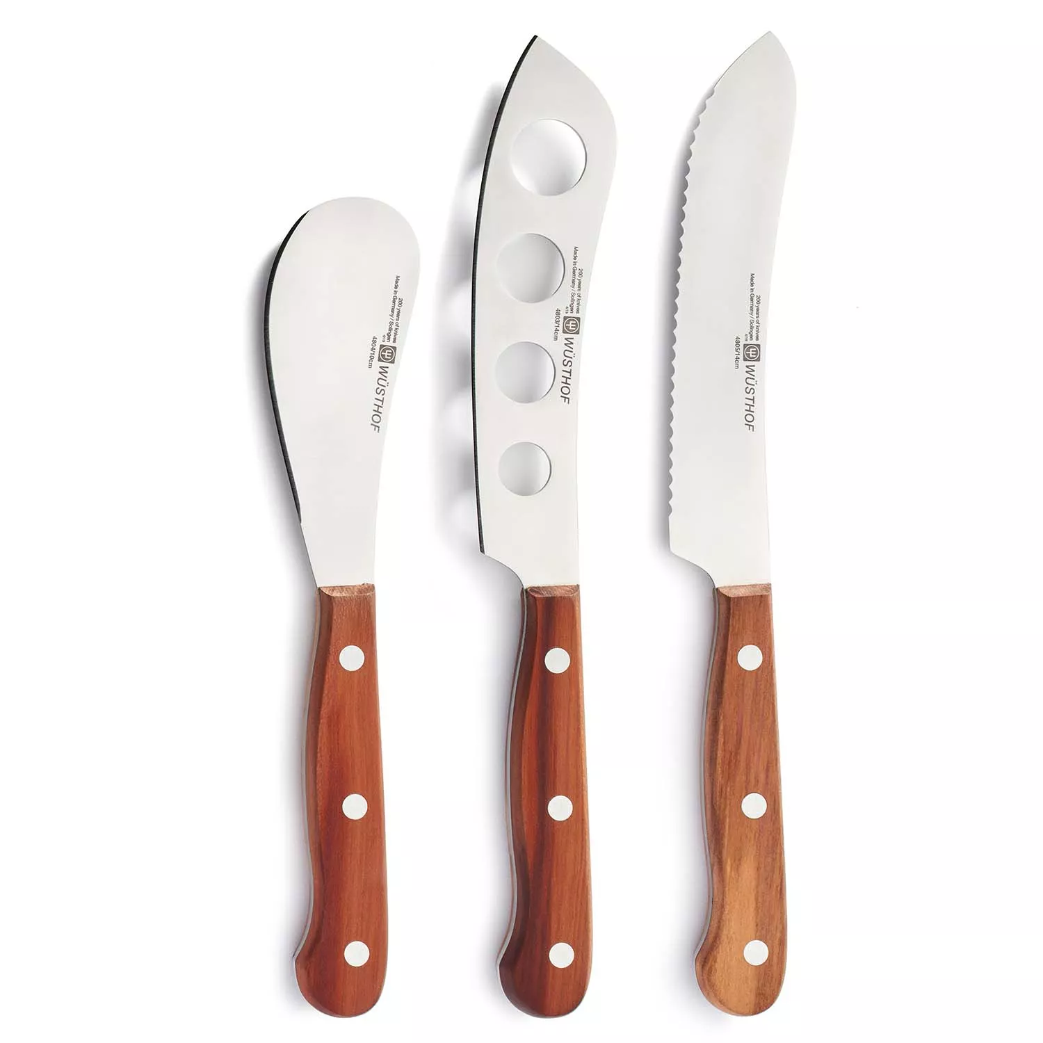 WÜSTHOF - The Three Piece Charcuterie Set offers plum wood handles and  includes a Serrated Utility Knife, Soft Cheese Knife, and Pâté Knife,  perfect for your weekend cheese board! #MyWusthof #MadeinSolingen