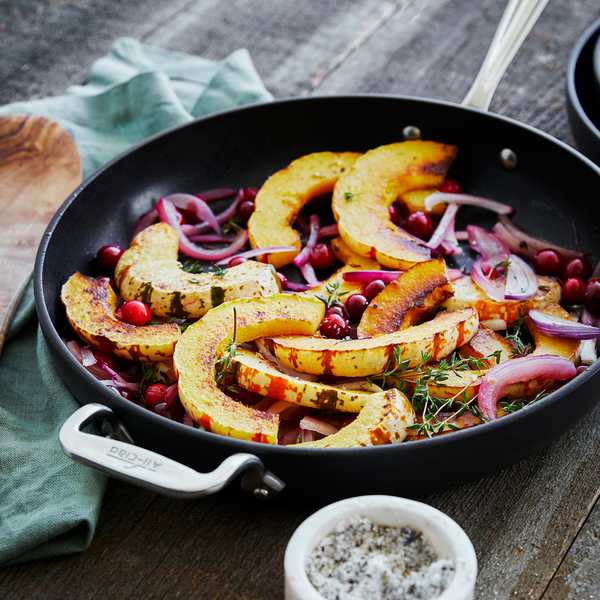 Roasted Winter Squash with Red Onions and Cranberries