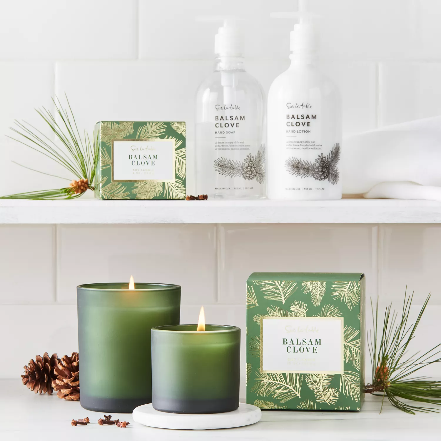 Sur La Table Balsam Clove Soap & Lotion Caddy Set