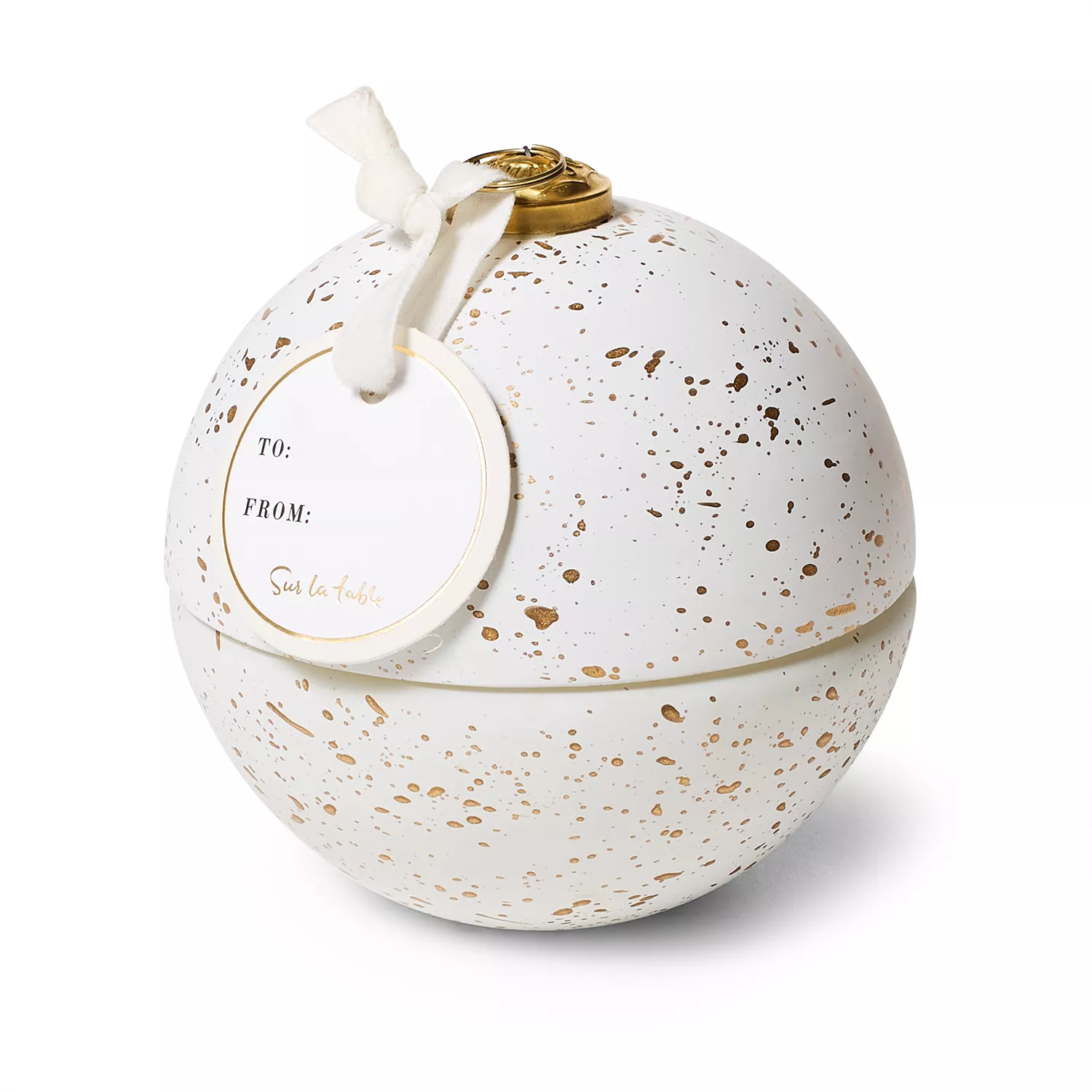  Sur La Table White Peppercorn Ornament Candle