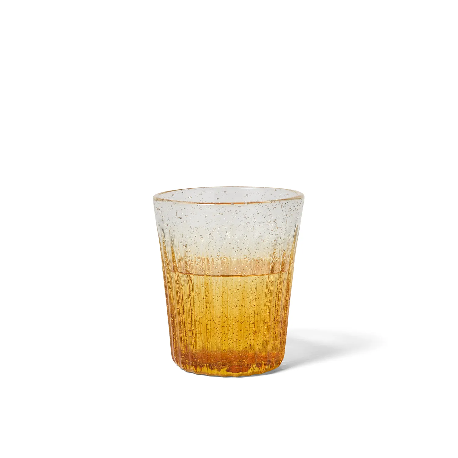 Sur La Table Amber Ribbed Double Old-Fashioned Glass