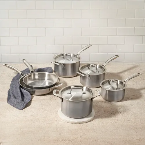 Le Creuset Essential Stainless Steel 10-Piece Cookware Set