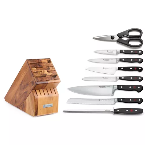 Wüsthof Classic 9-Piece Starter Knife Block Set, Acacia
