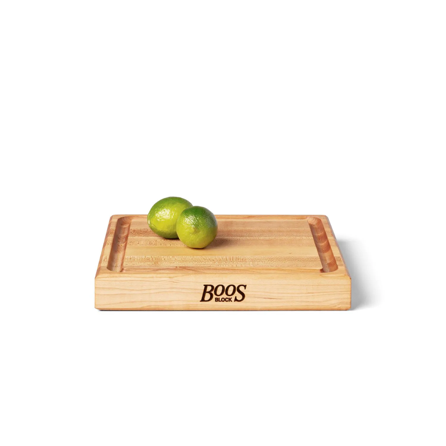 John Boos Maple Edge-Grain Square Cutting Board w/ Juice Groove, 12"