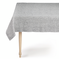 Pinstripe Charcoal Linen Tablecloth