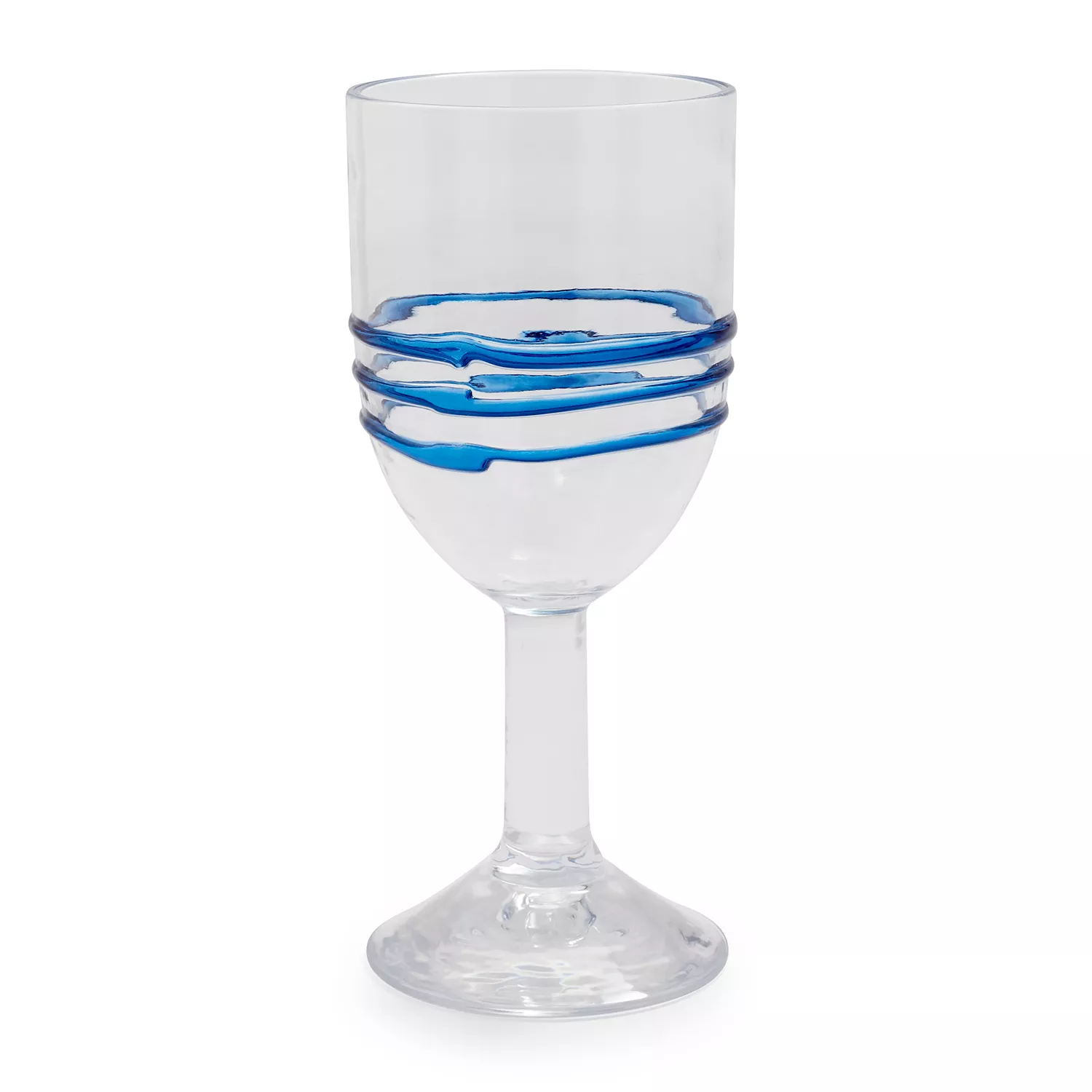 Sur La Table Blue Ring Wine Glass, 13.5 oz.