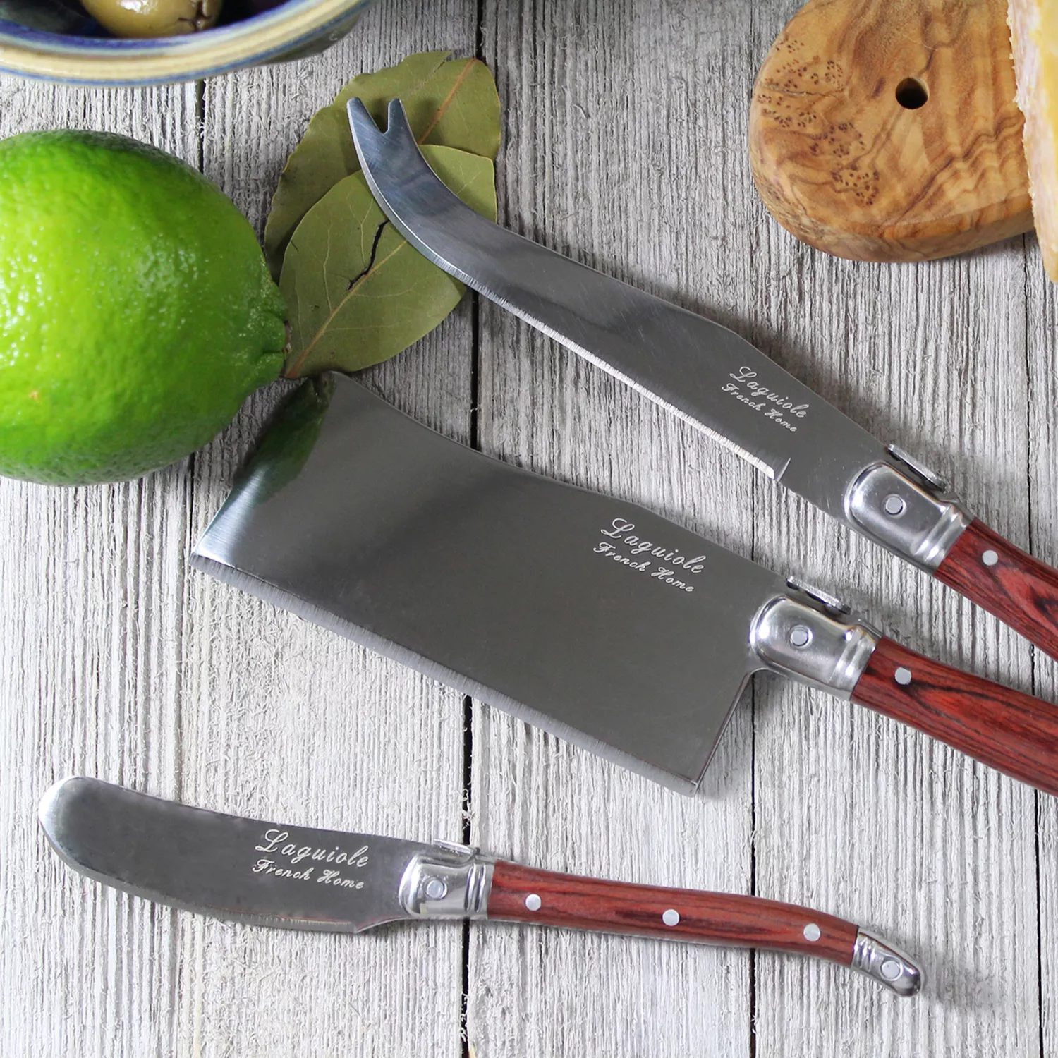 French Home 3-Piece Laguiole Cheese Knife Set