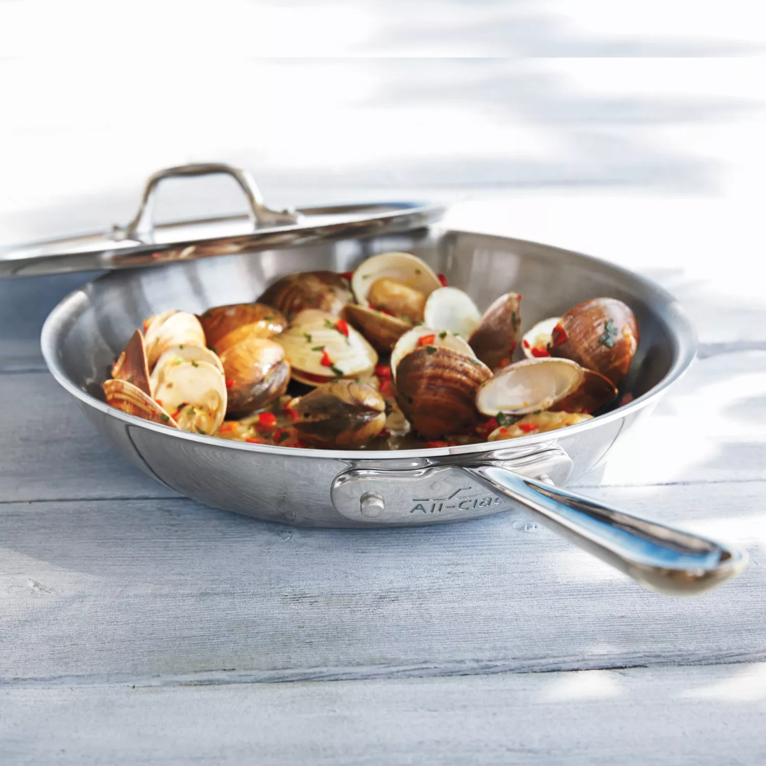 All-Clad D3 Stainless Steel 3-Ply Bonded 12- inch Fry-Pan with lid