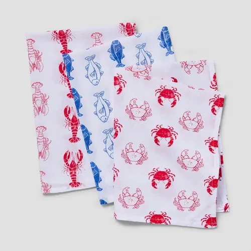 Sur La Table Seaside Flour Sack Towels, Set of 3