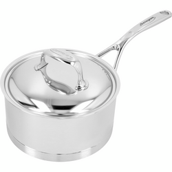 Demeyere Atlantis7 Stainless Steel Saucepan with Lid It has 7 layers of construction including a copper and silver lay which translates to perfect heat retention