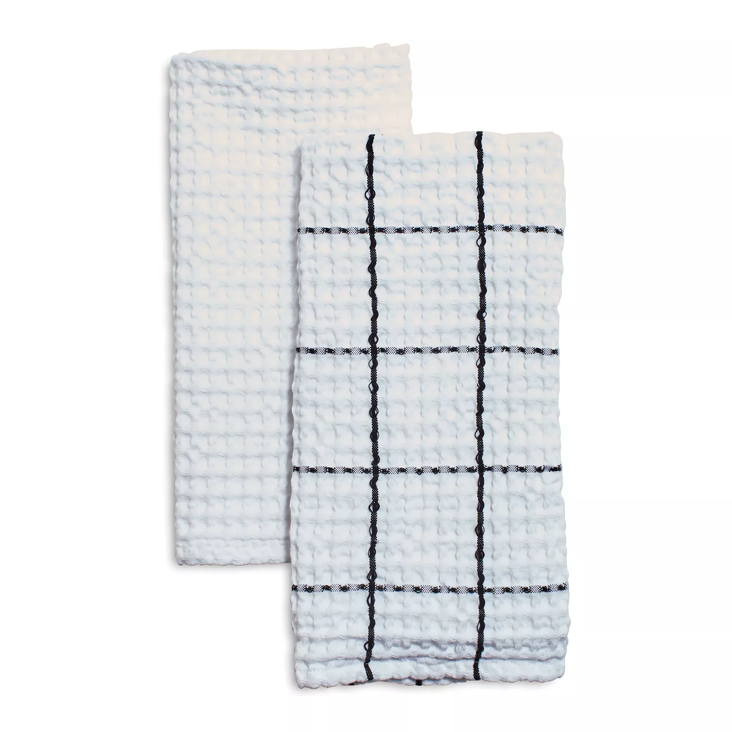 Sashiko White & Blue Cross Kitchen Towels, Set of 2 - Maple and Moon