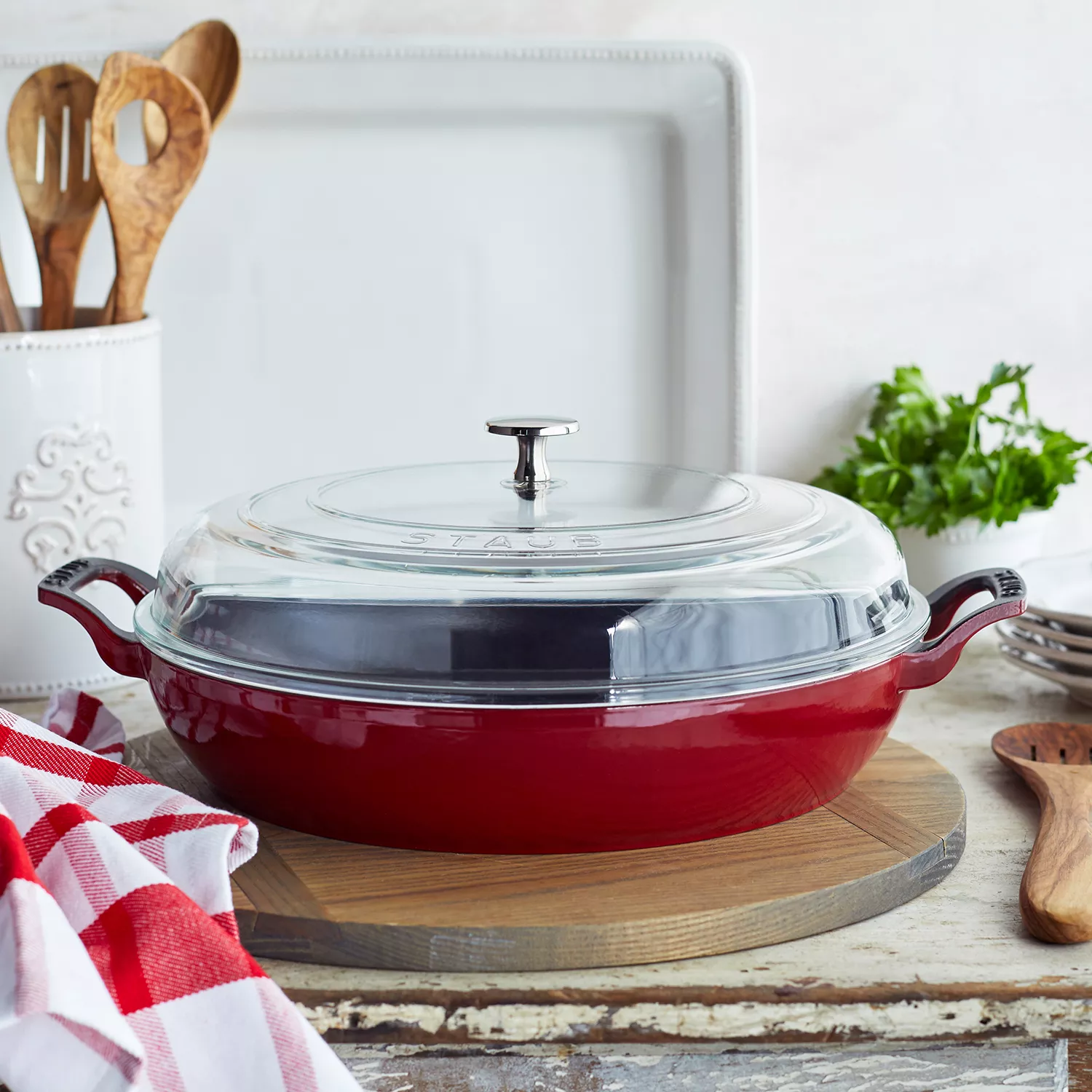 Staub Heritage All-Day Pan with Domed Glass Lid, 3.5 qt.