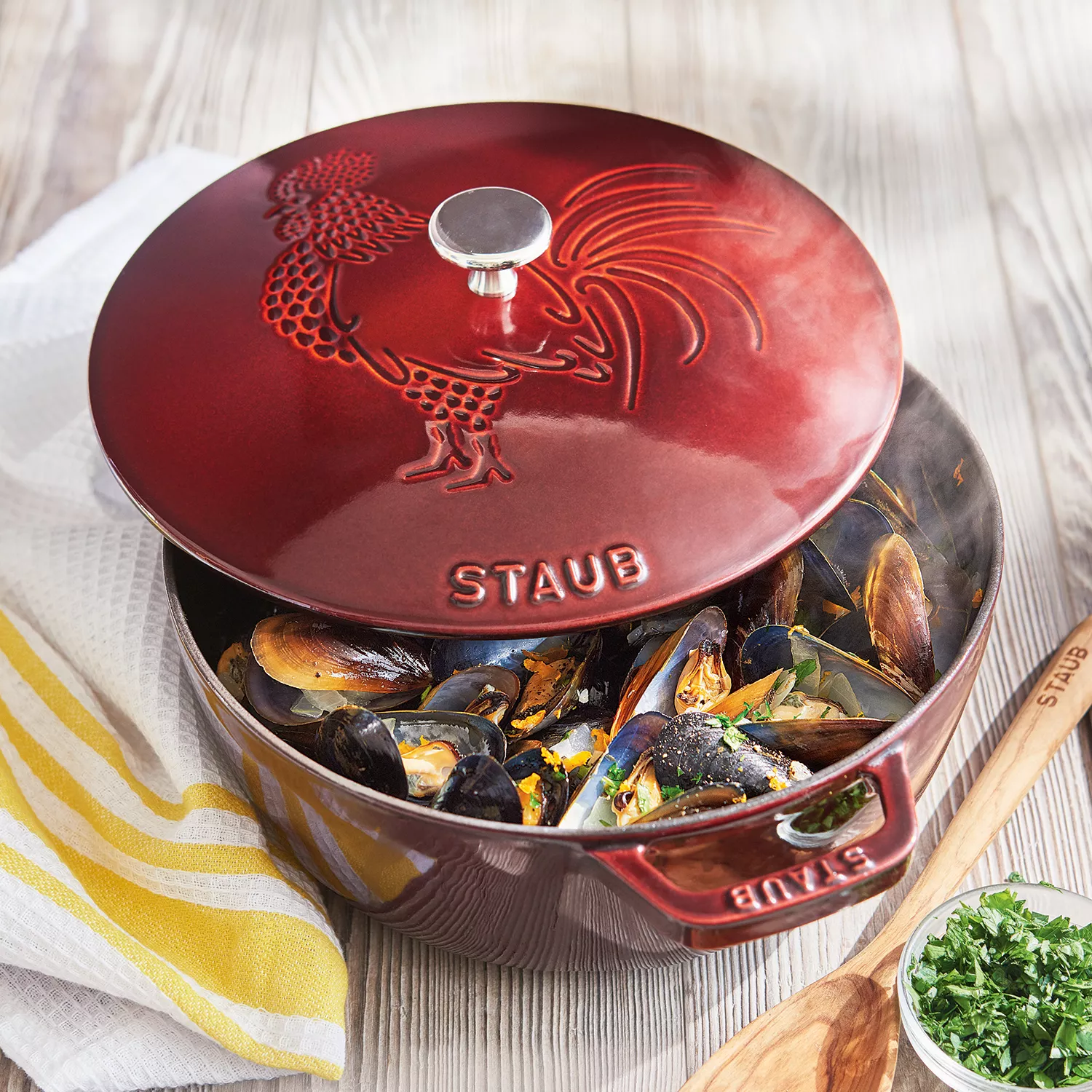 Staub Essential French Oven with Rooster Lid, 3.75 qt