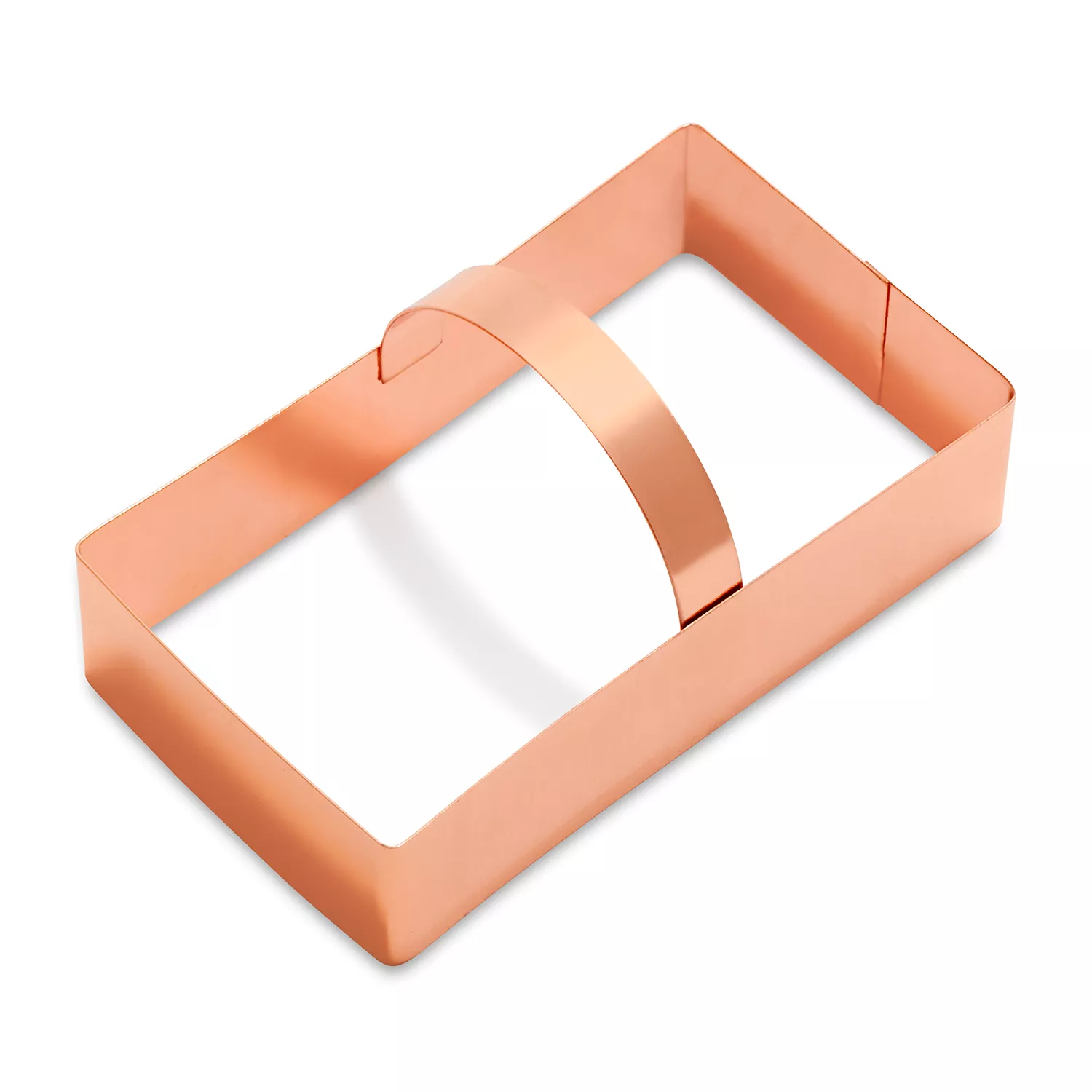 Sur La Table Copper-Plated Rectangle Cookie Cutter with Handle, 4"