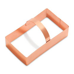 Sur La Table Copper-Plated Rectangle Cookie Cutter with Handle, 4&#34;