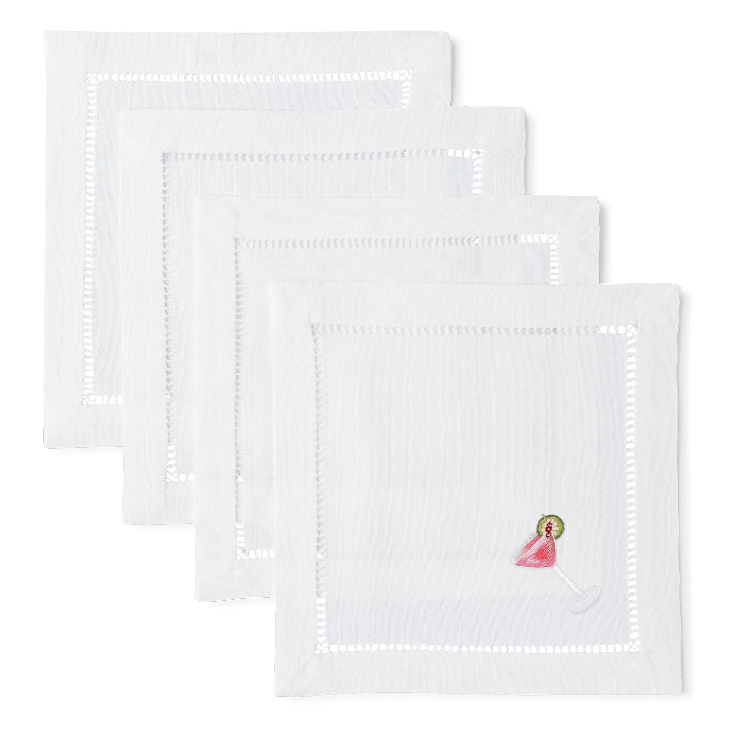 Henry Handwork Cosmo Cocktail Napkins, Set of 4