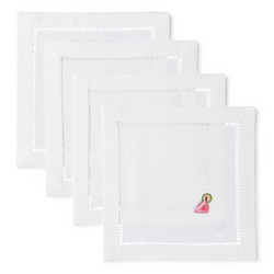 Henry Handwork Cosmo Cocktail Napkins, Set of 4