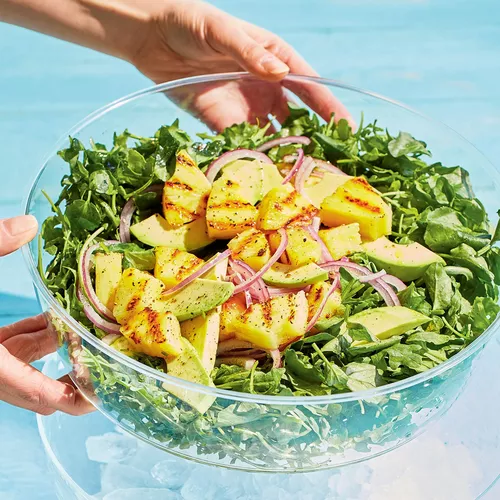 Caramelized Pineapple, Avocado and Watercress Salad