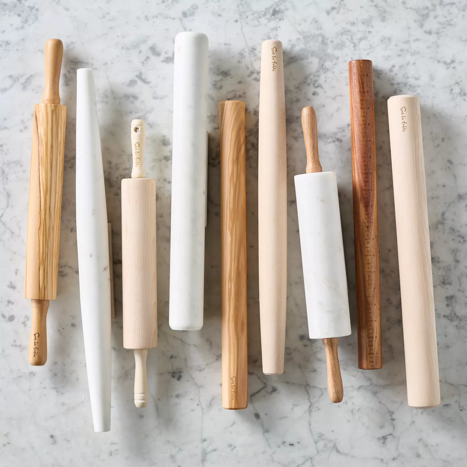 Sur La Table Dowel Rolling Pin with Measurement Markings