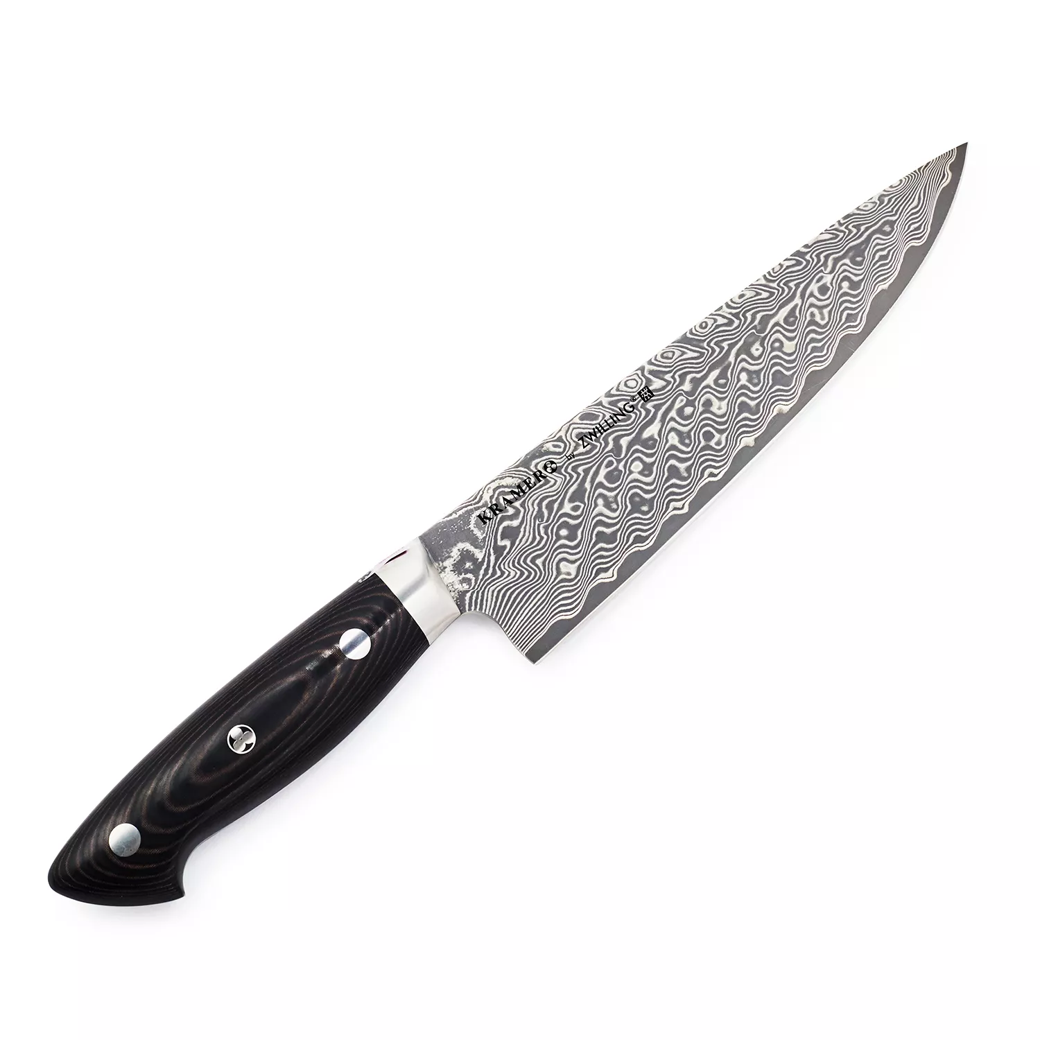 Bob Kramer Stainless Damascus Narrow Chef&#8217;s Knife by Zwilling J.A. Henckels, 8&#34;