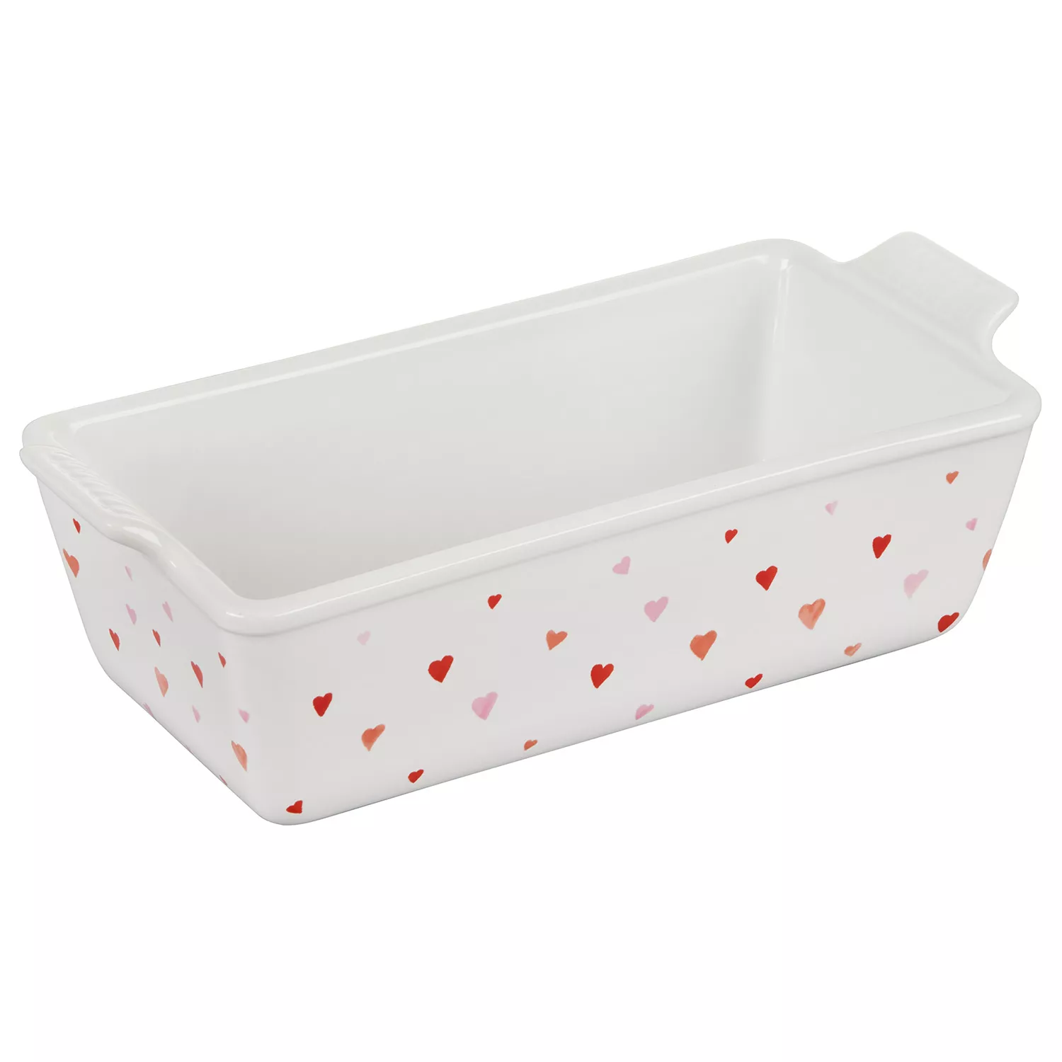 Le Creuset L'Amour Collection Loaf Pan, White with Heart Applique