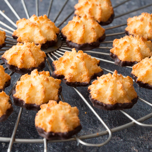 Coconut Macaroons Dipped in Chocolate