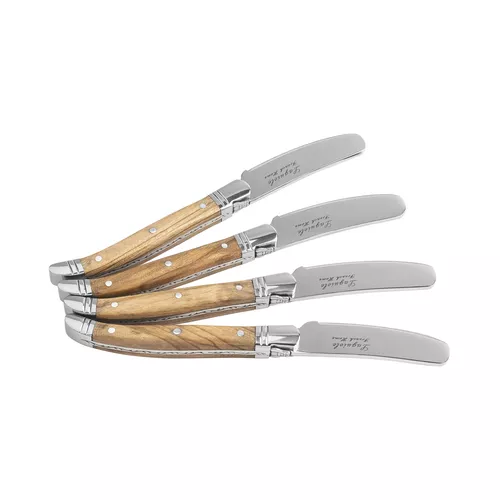 French Home Connoisseur Laguiole Spreaders with Olivewood Handles, Set of 4