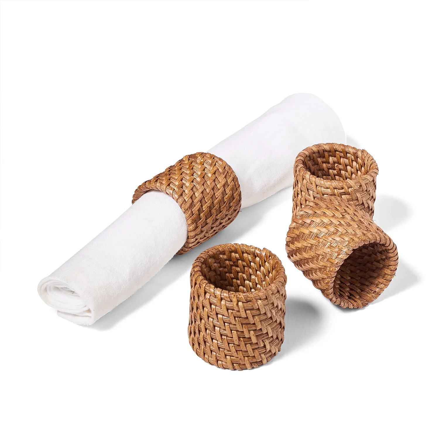 Sur La Table Rattan Napkin Rings, Set of 4