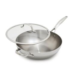 GreenPan Valencia Pro 3-Ply Stainless Steel Wok with Lid, 12" 