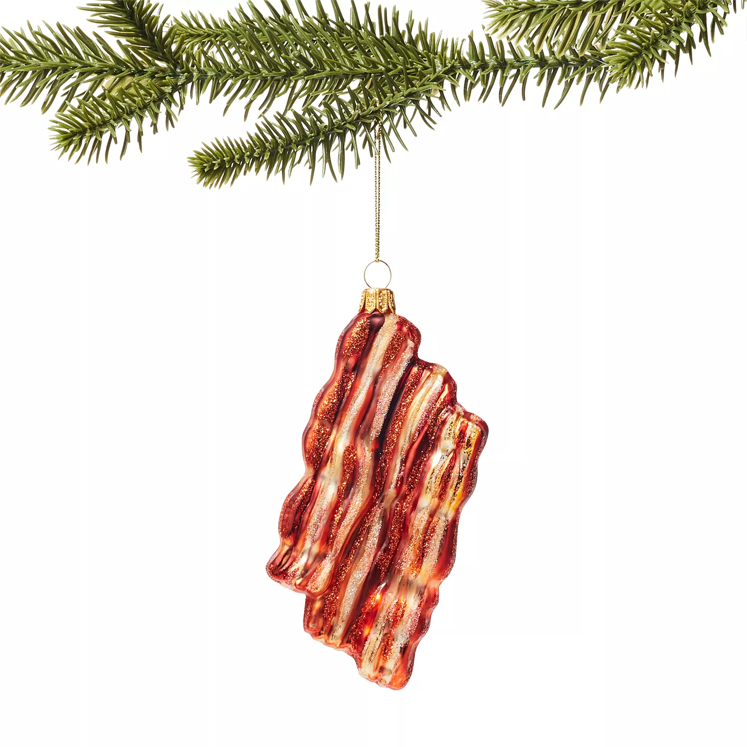 Sur La Table Bacon Glass Ornament | Sur La Table