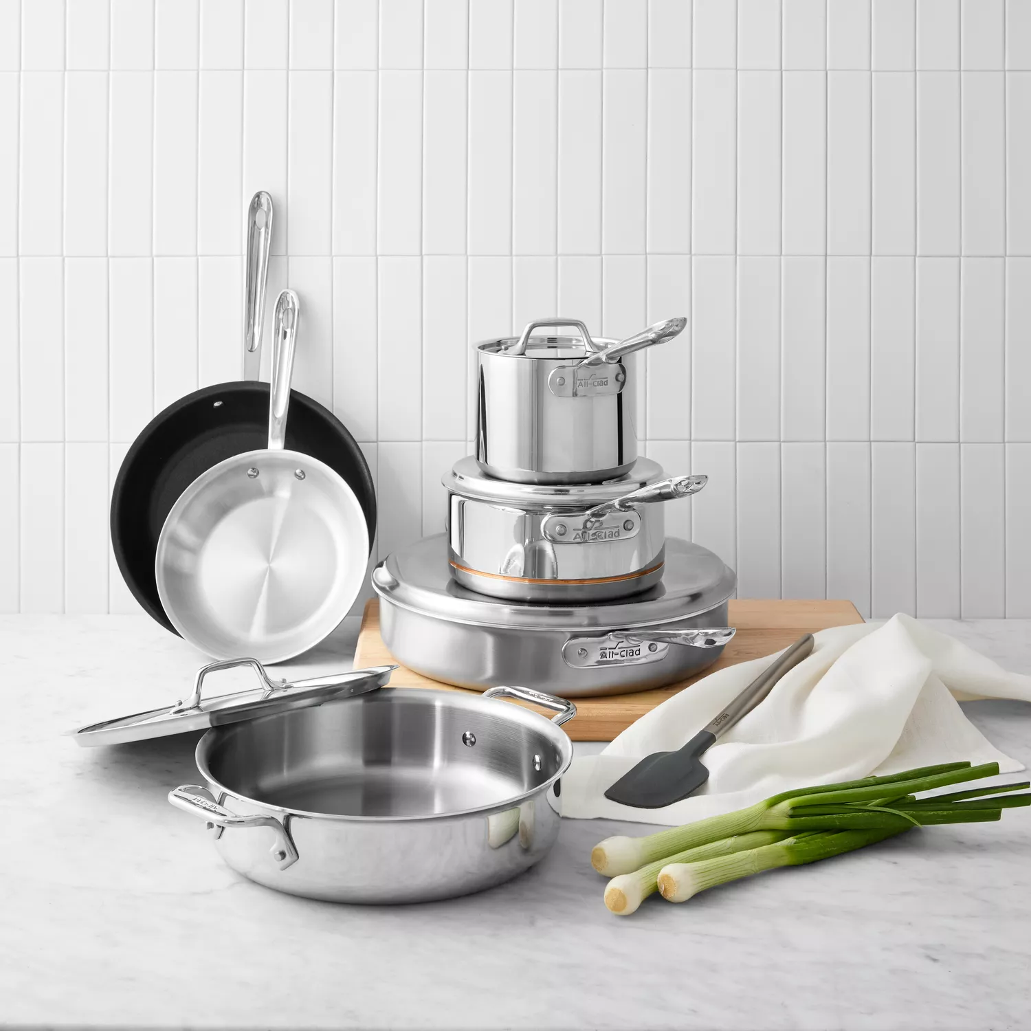 All-Clad D5 Brushed Stainless Steel Sauté Pan | Sur La Table