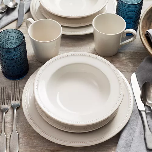 Sur La Table Pearl Stoneware 16-Piece Dinnerware Set