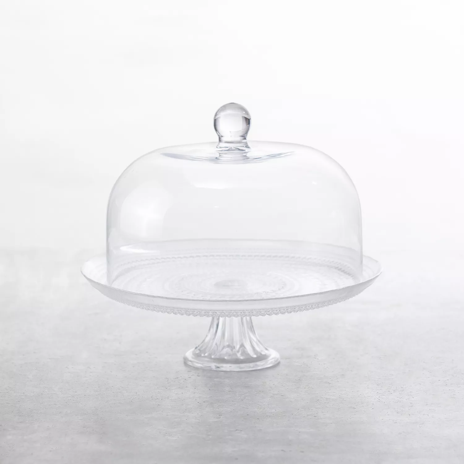 Modern Brown Wooden and Glass Dome Cake Stand - WallMantra