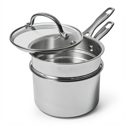 1.5 quart Stainless Steel Double Boiler - Whisk