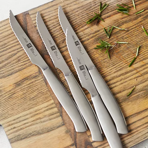 Zwilling J. A. Henckels Stainless Steel Serrated Mignon Steak Knives, Set of 4