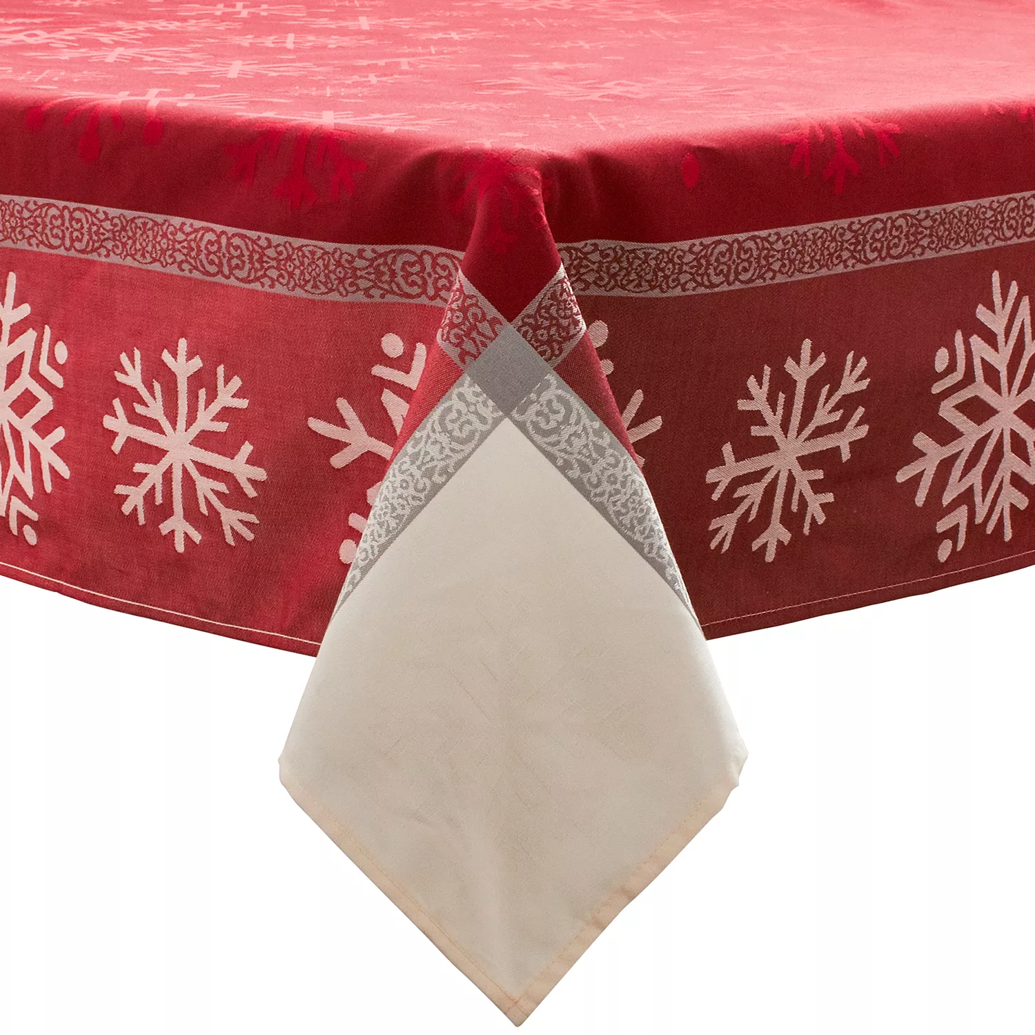Sur La Table Jacquard Snowflake Christmas Tablecloths