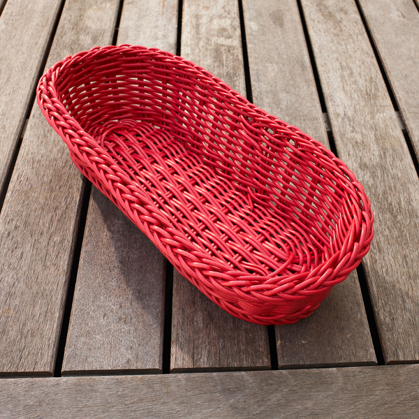 Red Woven Oval Basket