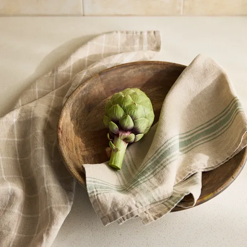 Sur La Table Classic Linen Stripe Towels, Set of 2