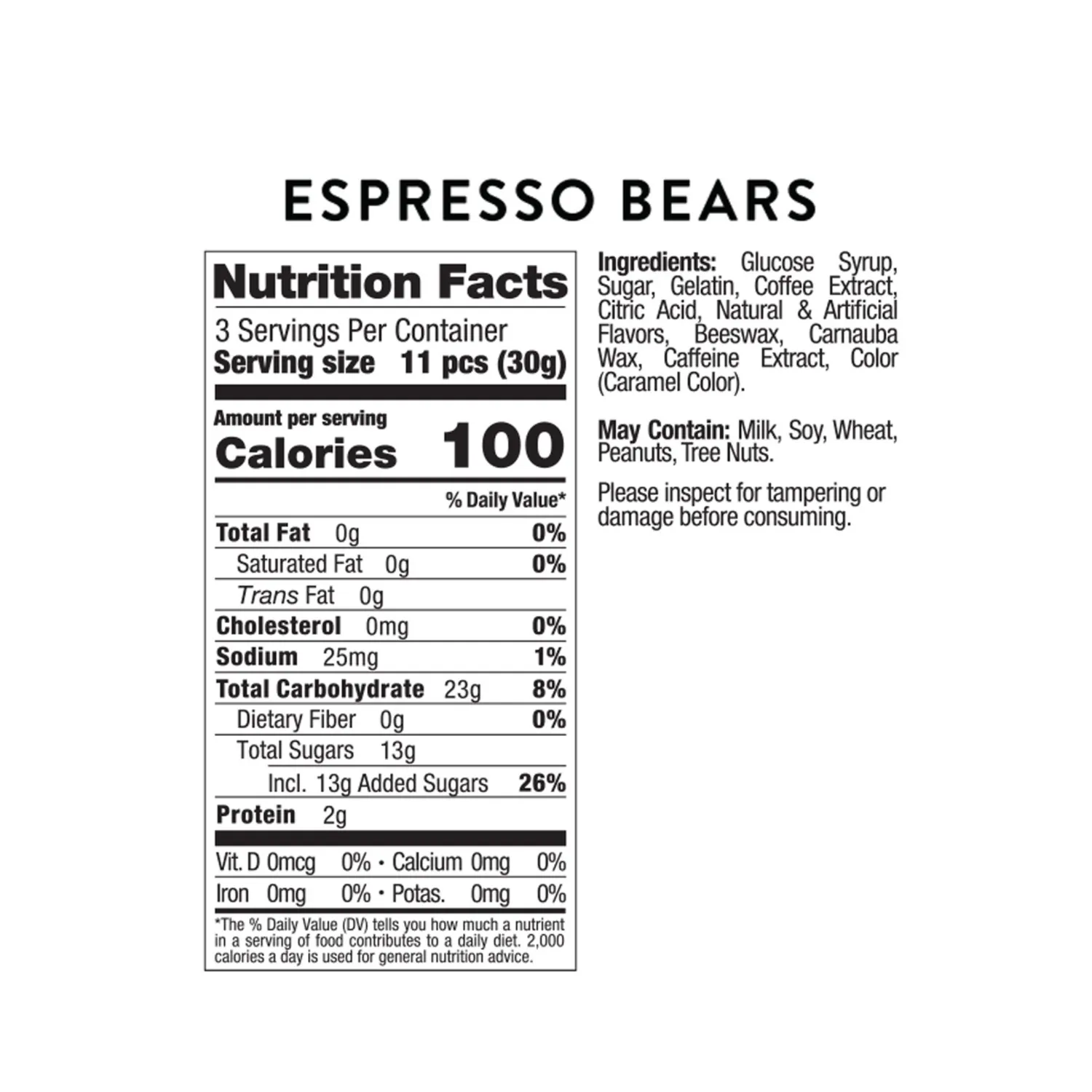 Sugarfina Espresso Bears Mini Coffee Cup, Set of 4