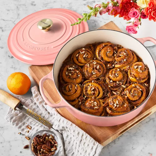 Orange Pecan Cinnamon Rolls with Orange Caramel Sauce