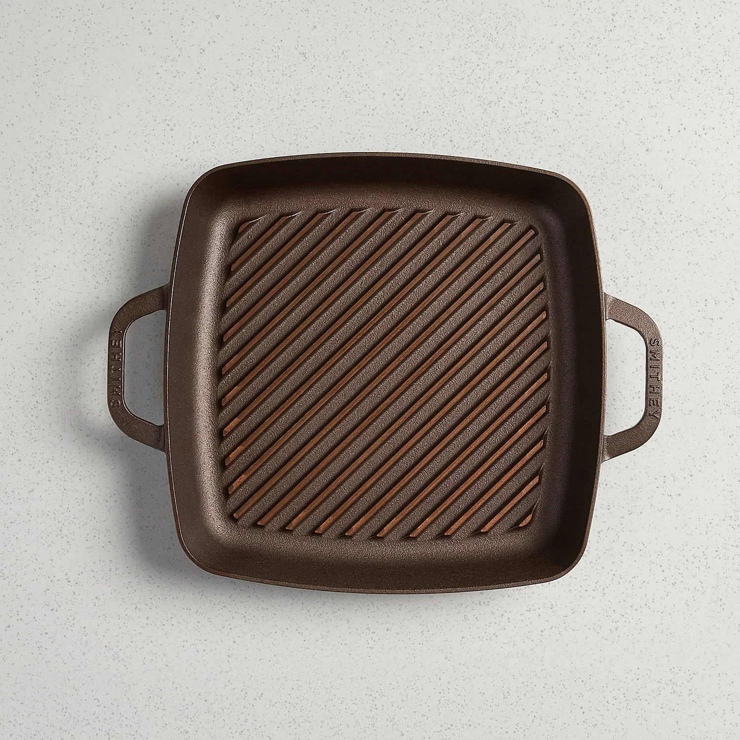 Smithey Polished Cast Iron Square Grill Pan, 12"