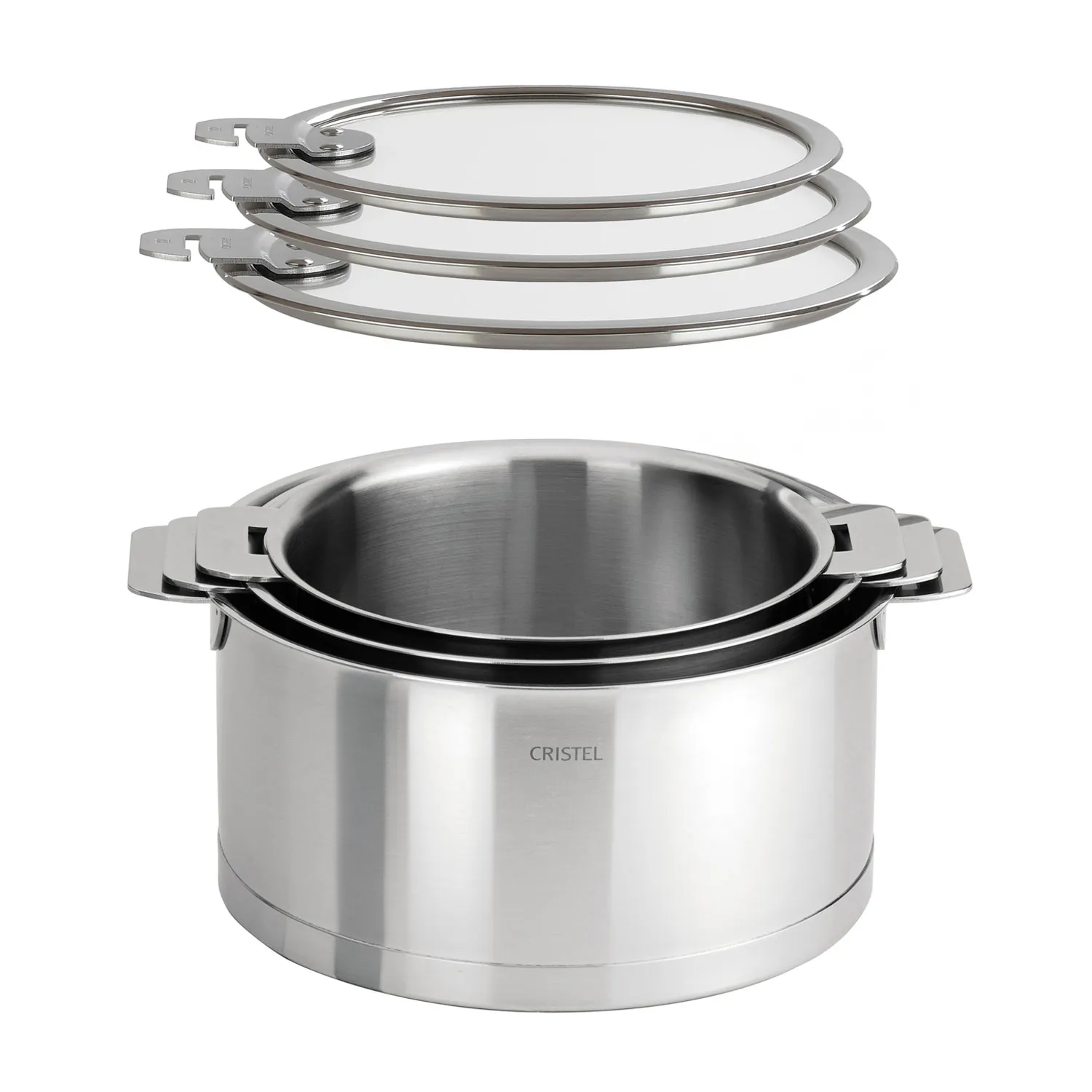 Cristel Strate Saucepans, Set of 3