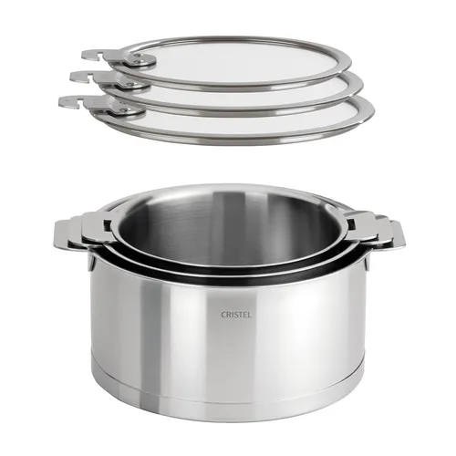 Cristel Strate Saucepans, Set of 3