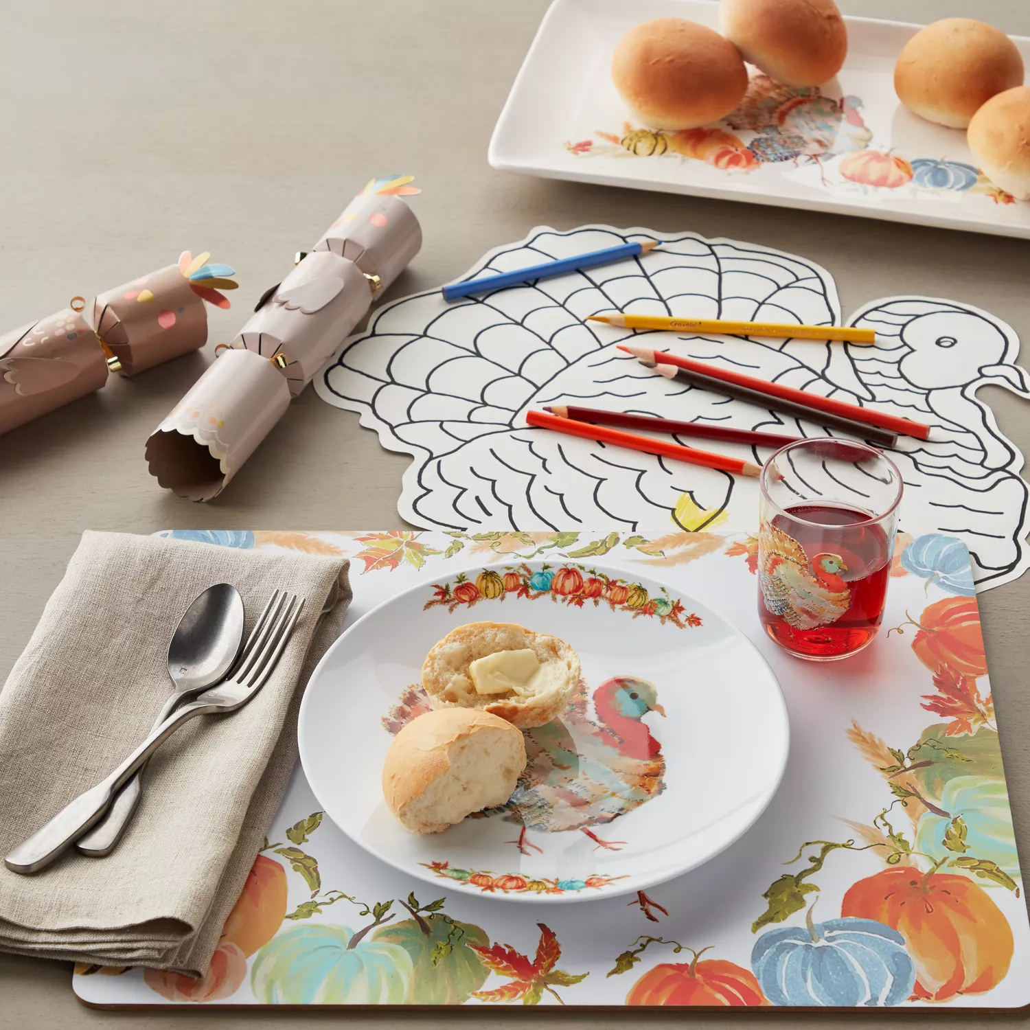 Sur La Table Thanksgiving Cork-Backed Placemats, Set of 4